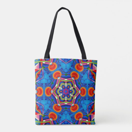 Geverfde kaleidoscoop met meerkleurige olie tote bag (Achterkant)
