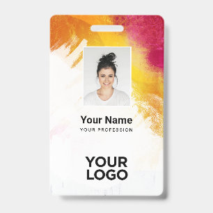 Geverfde medewerker foto, streepjescode, naam badge