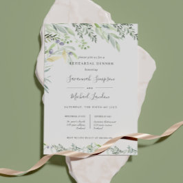 Geverfde olijven en bladeren groene repetitie kaart