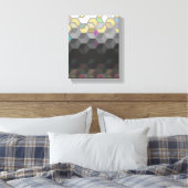 geverfde pastel- en donkere 3d-blokjes achtergrond canvas afdruk (Insitu (Slaapkamer))