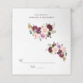 Geverfde Plum paarse Bloemen Trouwplaats Kaart Plaatskaartje (Buitenkant ongevouwen)