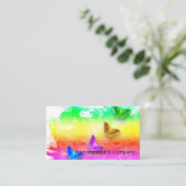 geverfde regenboogvlindervliegen visitekaartje (Staand voorkant)