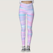 geverfde staven met roze Paars turquoise Leggings (Voorkant)