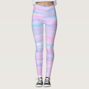 geverfde staven met roze Paars turquoise Leggings