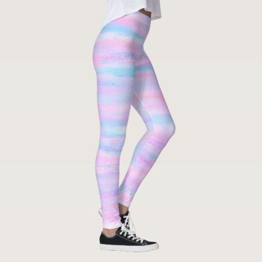 geverfde staven met roze Paars turquoise Leggings (Rechts)