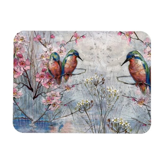  geverfde tandbaarzen en bloemen magneet (Horizontaal)