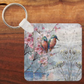  geverfde tandbaarzen en bloemen sleutelhanger (Voorkant)