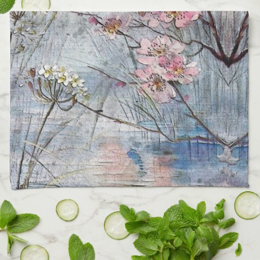 geverfde tandbaarzen en bloemen theedoek (Gevouwen)