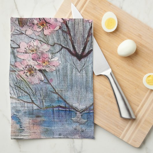 geverfde tandbaarzen en bloemen theedoek (Quarter Fold)