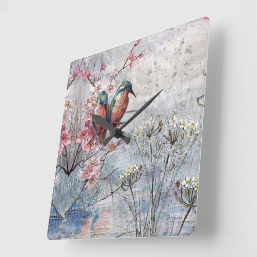 geverfde tandbaarzen en bloemen vierkante klok (Hoek)