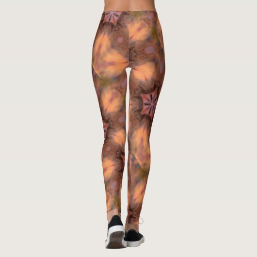geverfde vleeskleurige bloem leggings (Achterkant)