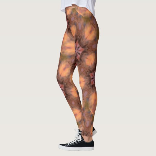 geverfde vleeskleurige bloem leggings (Links)