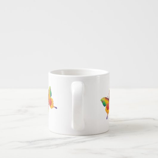 geverfde vlinder espresso kop (Achterkant)