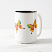 geverfde vlinder tweekleurige koffiemok (Voorkant rechts)