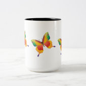 geverfde vlinder tweekleurige koffiemok (Center)
