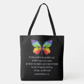 geverfde vlinder, vers van Lamentations 3:22-24 Tote Bag (Voorkant)
