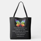 geverfde vlinder, vers van Lamentations 3:22-24 Tote Bag (Achterkant)
