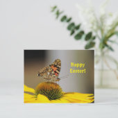  geverfde vrouwe vlindervlinderbloemigen fotoPasen Briefkaart (Staand voorkant)