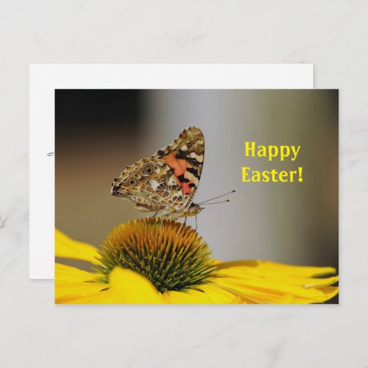 geverfde vrouwe vlindervlinderbloemigen fotoPasen Briefkaart (Voorkant / Achterkant)