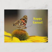  geverfde vrouwe vlindervlinderbloemigen fotoPasen Briefkaart (Voorkant)