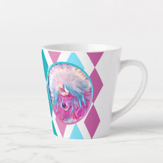 Geverfde wieg in roze Aqua en Blauwgroen Latte Mok