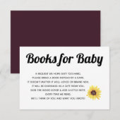 Geverfde zonnebloemboeken voor Baby Informatiekaartje (Voorkant / Achterkant)