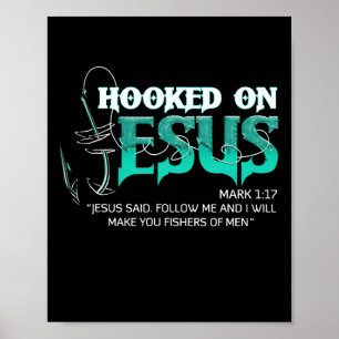 Gevergd door Jezus Grappige Vissen  Poster