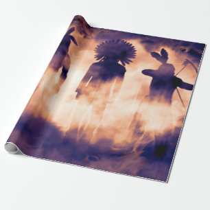 Gevergeten Native American Warriors Uit het versch Cadeaupapier