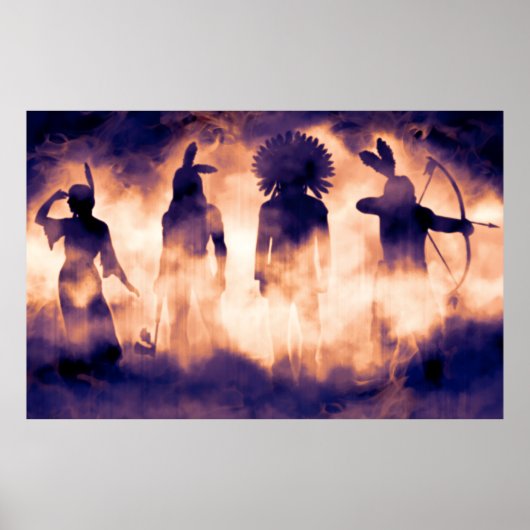 Gevergeten Native American Warriors Uit het versch Poster (Voorkant)