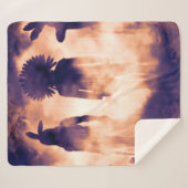 Gevergeten Native American Warriors Uit het versch Sherpa Deken (Voorkant (horizontaal))