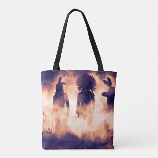 Gevergeten Native American Warriors Uit het versch Tote Bag (Achterkant)