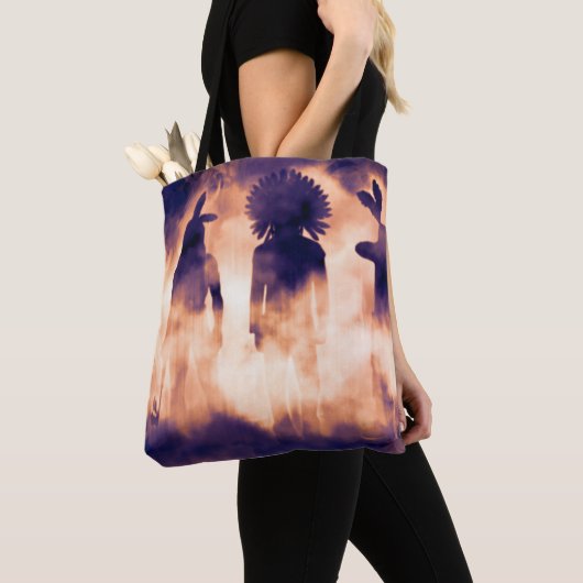 Gevergeten Native American Warriors Uit het versch Tote Bag (Dichtbij)