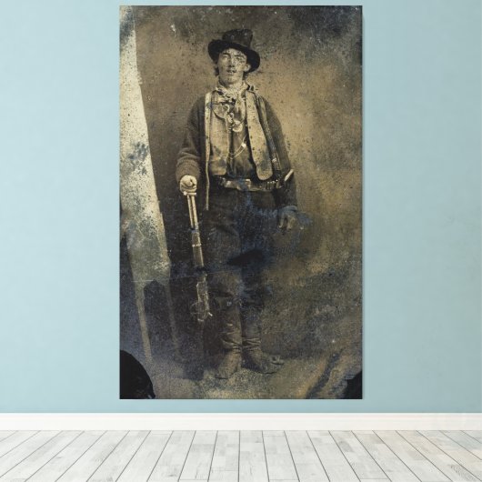 Geverifieerd portret van Billy the Kind (1880) Canvas Afdruk (Insitu (Houten vloer))