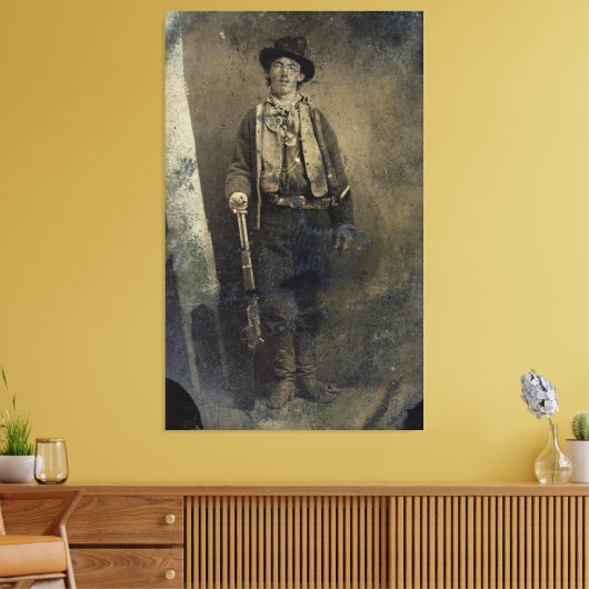 Geverifieerd portret van Billy the Kind (1880) Canvas Afdruk (Insitu (Woonkamer))