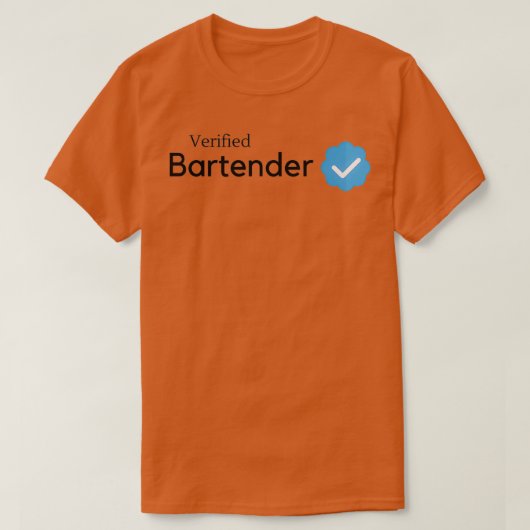 Geverifieerde Bartender T-shirt (Design voorkant)