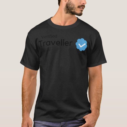 Geverifieerde reiziger t-shirt (Voorkant)