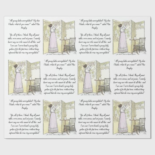 Gevervulde Dames, Jane Austen Pride & Prejudice Cadeaupapier (Vlak)