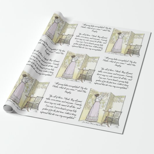 Gevervulde Dames, Jane Austen Pride & Prejudice Cadeaupapier (Uitgerold)