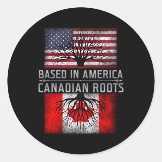 Gevestigd in Amerika Canadese Roots American Canad Ronde Sticker (Voorkant)