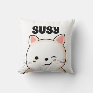 GEVESTIGDE NAAM KITTY CAT ART KINDER Kussens