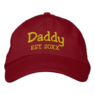 Gevestigde vader gepersonaliseerd zwart geborduurde pet