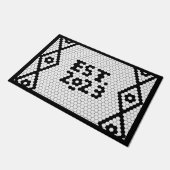 Gevestigde zwarte en witte Tegels uit 2023 Deurmat (Schuin)