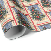 gevierd kerstagetje met kerstboom  cadeaupapier (Rol Hoek)