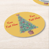 gevierd kerstboomfestival ronde kartonnen onderzetter (Gebogen)