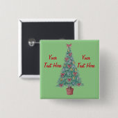 gevierd kerstboomfestival vierkante button 5,1 cm (Voorkant /achterkant)