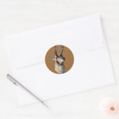Gevilde A18 Gaffelbok Ram Kopschot Ronde Sticker (Envelop)