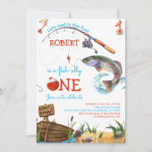 Gevist 1e Verjaardag Blue Boy O-fish-ally Kaart (Voorkant)