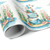 Gevist 1e verjaardag met taart cadeaupapier (Rol Hoek)