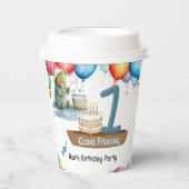 Gevist 1e verjaardag voor jongen papieren bekers (Voorkant)