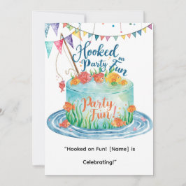 Gevist 1e verjaardag voor Little Anglers Party Kaart